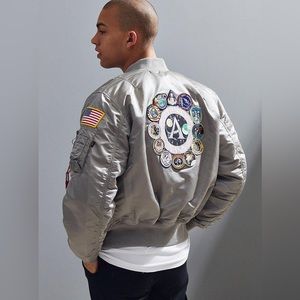 Alpha Industries Gray NASA Bomber Jacket